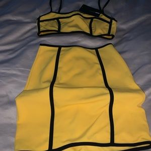 Two piece yellow skirt set